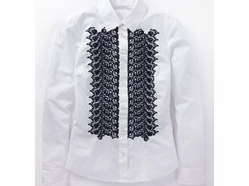 Boden Embroidered Shirt, White/ Navy 34072264