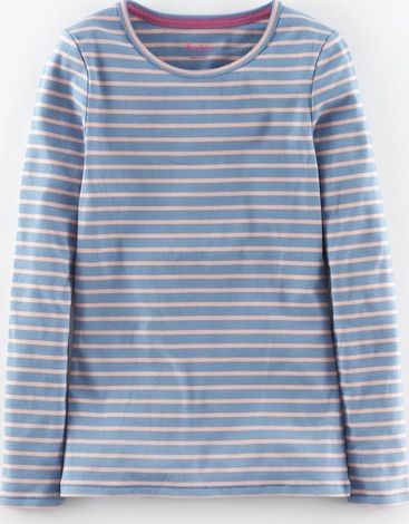 Boden Essential Crew Neck Tee Frosty Blue/Charm Pink