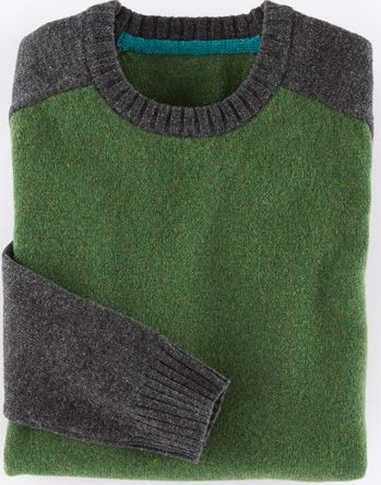 Boden Everyday Crew Neck Jumper Green/Charcoal