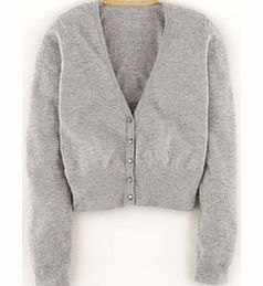 Boden Favourite Cropped Cardigan, Grey,Yellow,Placid