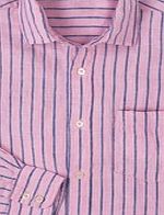 Boden Favourite Linen Shirt, Pink/Navy 34492892