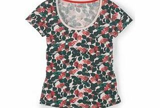 Boden Favourite Tee, Red Vintage Floral,Multi