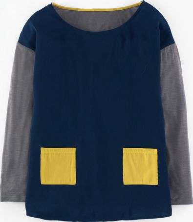 Boden, 1669[^]35014661 Felicity Top Navy/Pewter/Greenfinch Boden,