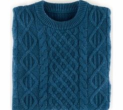 Boden Fisher Cable Crew Neck, Driftwood,Blue 34219543
