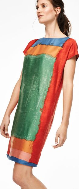 Boden, 1669[^]35036649 Florence Party Dress Multi Colourblock Print