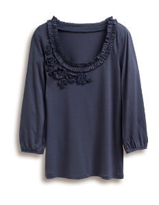 Frilly Flower Applique Top