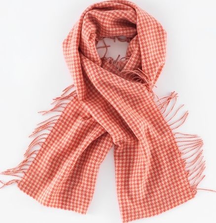 Boden Fringed Scarf Coral Reef Dogtooth Boden, Coral