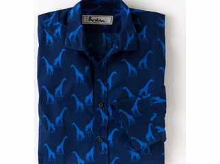 Boden Garrick Shirt, Blue Giraffes,Blue Stars,Grey Geo