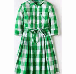 Boden Gingham Shirt Dress, Grassy Green Gingham,Blue