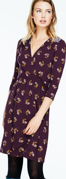 Boden, 1669[^]35144039 Glenda Party Dress Deep Purple Thirties Floral