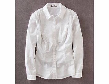 Boden Great White Shirt, White Pintucks,White
