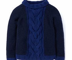 Hand Knit Cable Jumper, Blue 34476689