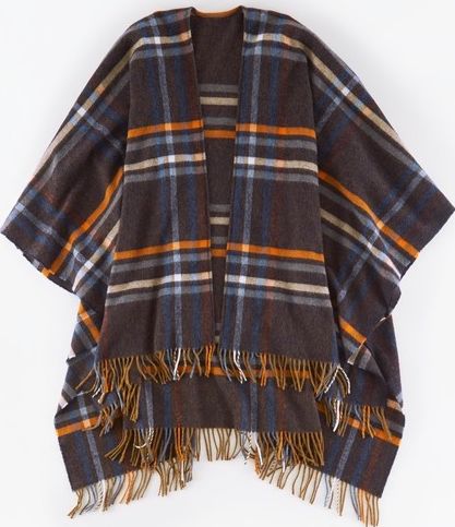 Boden, 1669[^]35109750 Helena Cape Dark Brown Check Boden, Dark Brown