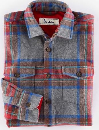 Boden, 1669[^]34940072 Highland Overshirt Grey Tartan Boden, Grey