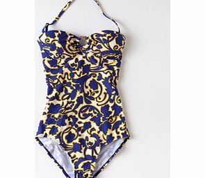 Boden Hoop Detail Swimsuit, Iris Damask Swirl,Multi