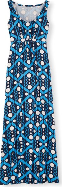 Boden, 1669[^]34621532 Jersey Maxi Dress Navy Retro Swirl Boden, Navy
