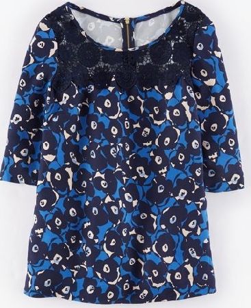 Boden, 1669[^]35047422 Jessa Lace Top Blues Button Floral Boden, Blues