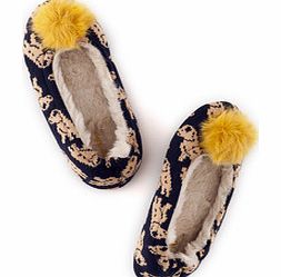 Knitted Slipper, Sprout Navy & Caramel Melange