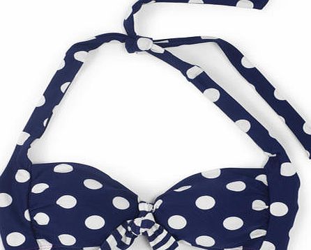 Boden Knot Front Bikini Top Sailor Blue Spot Boden,