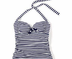 Boden Knot Front Tankini Top, Sailor Blue/Ivory