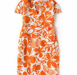 Boden Laid Back Linen Dress, Bright Orange Beach