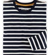 Boden Layering T-shirt, Navy/Ecru Breton,Grey