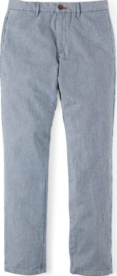 Boden Lightweight Cotton Trouser Navy Ticking Stripe