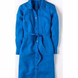 Linen Shirt Dress, Oriental Blue,White 34146472