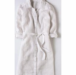 Linen Shirt Dress, White,Oriental Blue 34146761