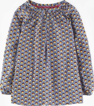 Boden, 1669[^]35235183 Long Line Dolly Top Blue Deco Fans Boden, Blue