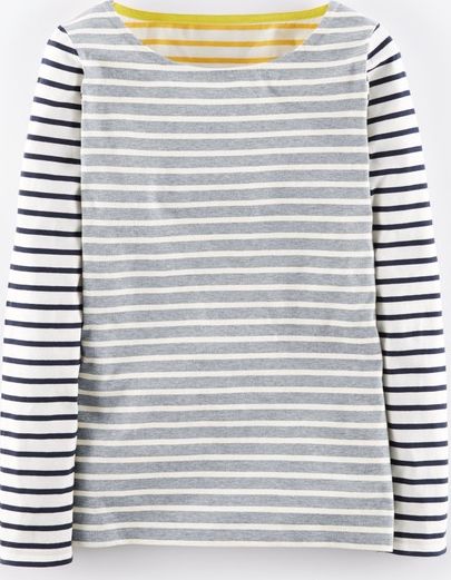 Boden, 1669[^]35009943 Long Sleeve Breton Grey Marl/Navy/Ivory/Butter
