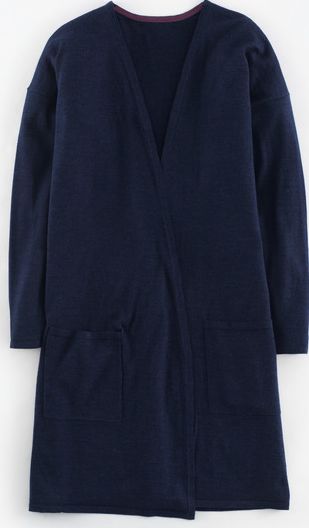 Boden, 1669[^]35054329 Longline Merino Silk Cardigan Blue Boden, Blue