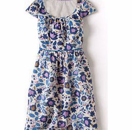 Boden Lovely Linen Dress, Blue Trailing Floral 34132035