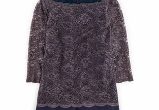 Boden Luxurious Lace Top, Blue,Black,Party Green/Navy