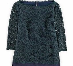 Boden Luxurious Lace Top, Party Green/Navy,Blue,Black
