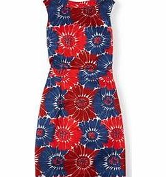 Boden Martha Dress, Bright Red Graphic Floral,Leafy