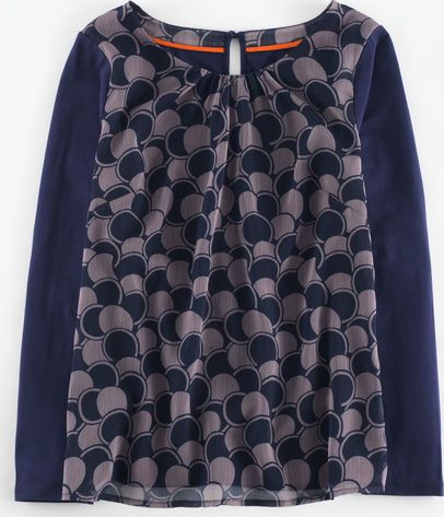 Boden, 1669[^]35016179 Matilda Top Navy Deco Circle Boden, Navy Deco