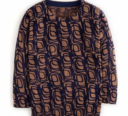 Boden Merino Crew Neck Jumper, Navy and Brown 34260034