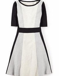 Boden Milano Dress, Black/Silver/Grey Melange,Beige