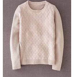 Boden Mixed Stitch Jumper, Cream 33674821
