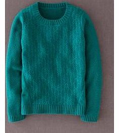 Boden Mixed Stitch Jumper, Green 33674755