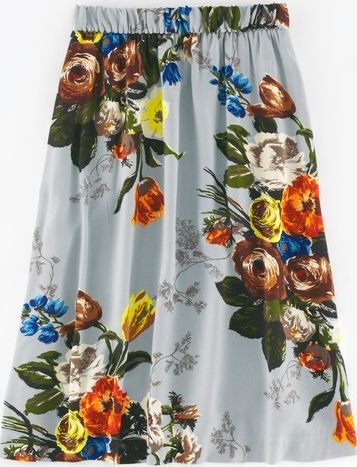 Boden, 1669[^]35209576 Oona Skirt Grey Crayon Floral Boden, Grey Crayon