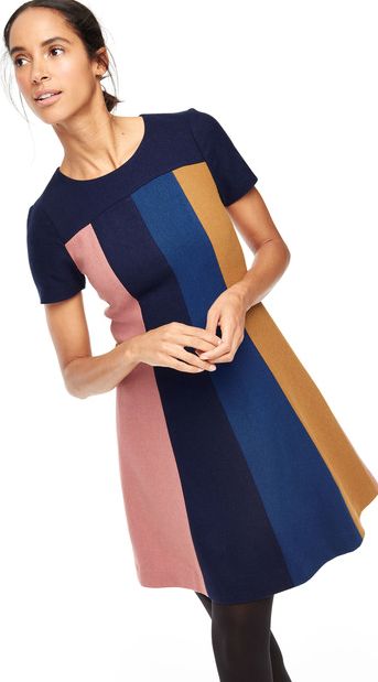 Boden, 1669[^]35176403 Panel Patsy Party Dress Navy/Dusky Rose/Galaxy