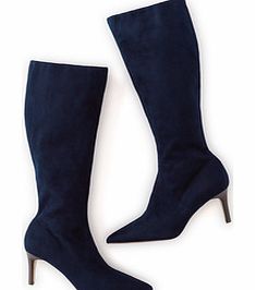 Boden Pointed Stretch Boot, Blue,Black,Tan