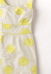 Boden Pretty Embroidered Dress, Ivory/Yellow 34012385