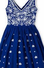 Boden Pretty Embroidered Dress, Lapis/Ivory 34872127