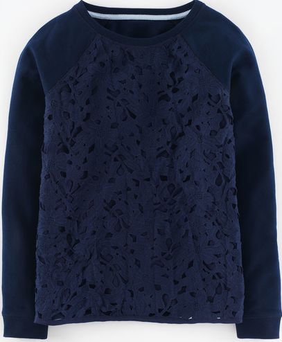 Boden, 1669[^]35017383 Pretty Lace Sweatshirt Blue Boden, Blue 35017383