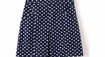 Pretty Pleat Skirt, Navy Star Spot,Cerulean
