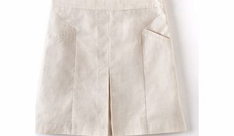 Boden Pretty Pleat Skirt, White,Cerulean