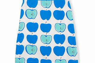 Boden Printed Cotton A-line Skirt, Cyan Apples,Tutti